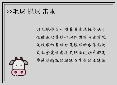 羽毛球 抛球 击球
